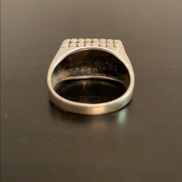 Tortoise Shell Design Pattern Block Geometric Large 925 Silver Ring - Picture 5 of 9